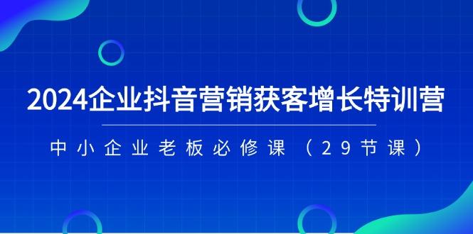 2024企业抖音-营销获客增长特训营，中小企业老板必修课(29节课-跃知万川