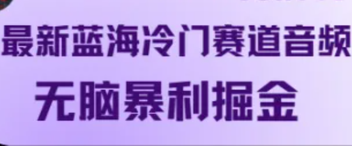 最新蓝海冷门赛道音频，无脑暴利掘金-跃知万川