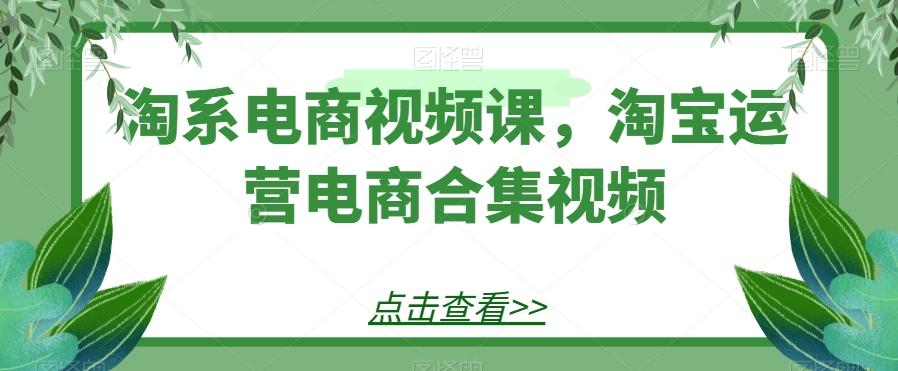 淘系电商视频课，淘宝运营电商合集视频-跃知万川