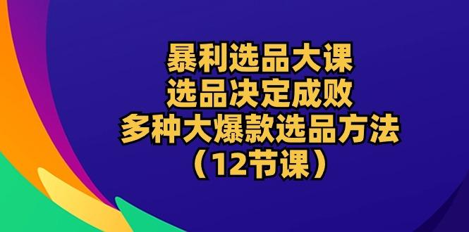 暴利 选品大课：选品决定成败，教你多种大爆款选品方法(12节课-跃知万川