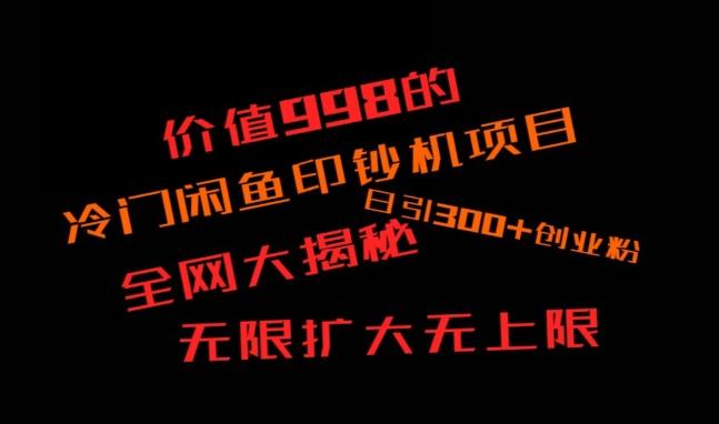 闲鱼流量印钞机项目大揭秘，日引300+创业粉，保姆级实操教程-跃知万川