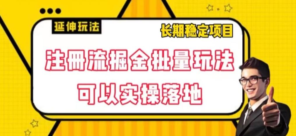 注册流掘金批量玩法，可以实操落地【揭秘】-跃知万川