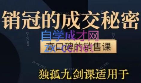 李老师·实战派销售视频课|孤独九剑-跃知万川