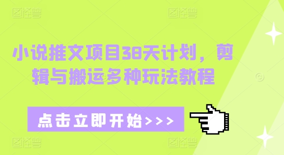 小说推文项目38天计划，剪辑与搬运多种玩法教程-跃知万川