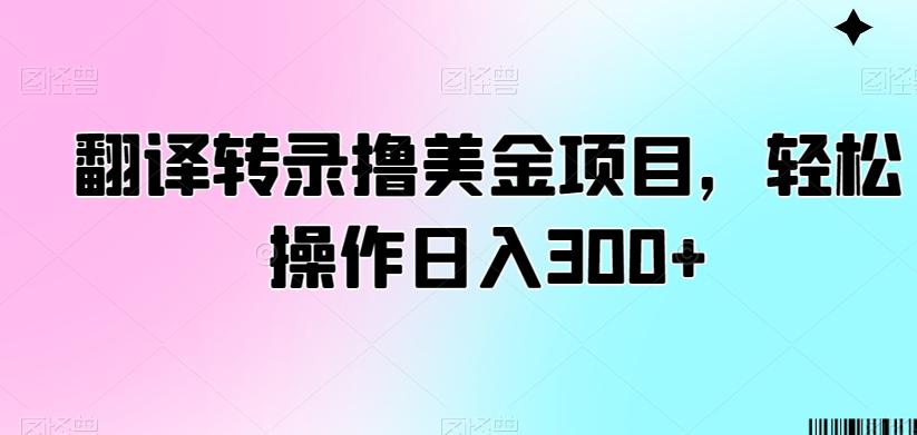 翻译转录撸美金项目，轻松操作日入300+【揭秘】-跃知万川