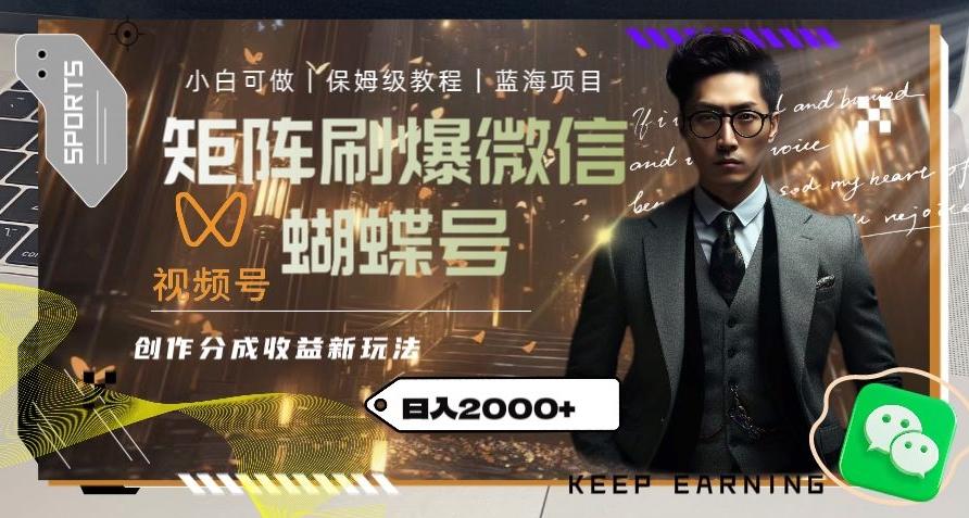 矩阵刷爆微信蝴蝶号创作者分成计划收益的新玩法，日入2000+【揭秘】-跃知万川