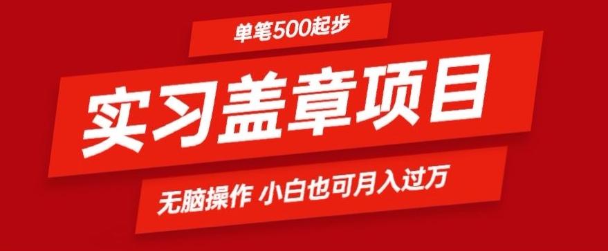 实习代盖章项目一单500起普通人可落地项目小白也可轻易上手-跃知万川