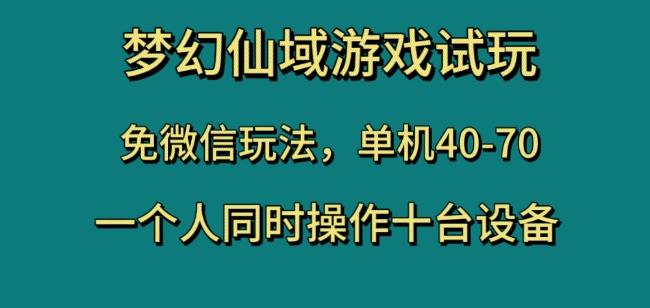 梦幻仙域游戏试玩，免微信玩法，单机40-70，一个人同时操作十台设备【揭秘】-跃知万川