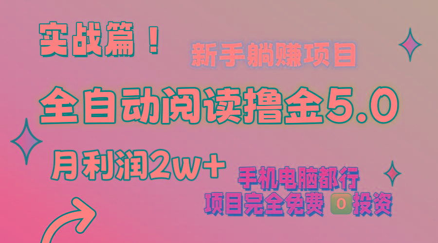 小说全自动阅读撸金5.0 操作简单 可批量操作 零门槛！小白无脑上手月入2w+-跃知万川