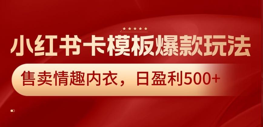 小红书卡模板爆款玩法，售卖情趣内衣，日盈利500+【揭秘】-跃知万川