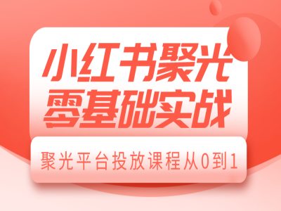 小红书聚光零基础实战，聚光平台投放课程从0到1-跃知万川