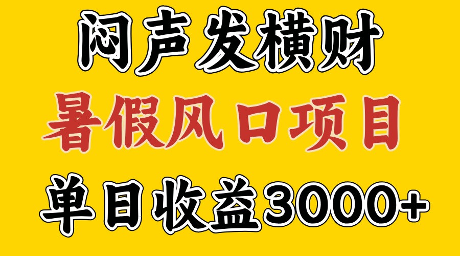 30天赚了7.5W 暑假风口项目，比较好学，2天左右上手-跃知万川