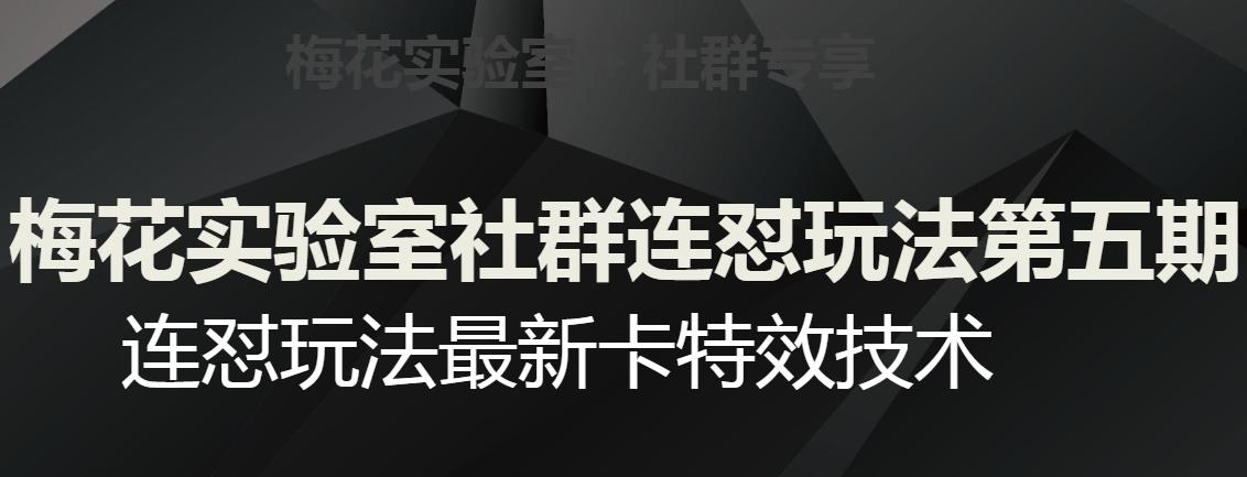 梅花实验室社群连怼玩法第五期，视频号连怼玩法最新卡特效技术-跃知万川