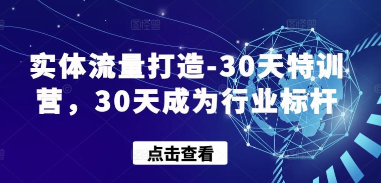 实体流量打造-30天特训营，30天成为行业标杆-跃知万川