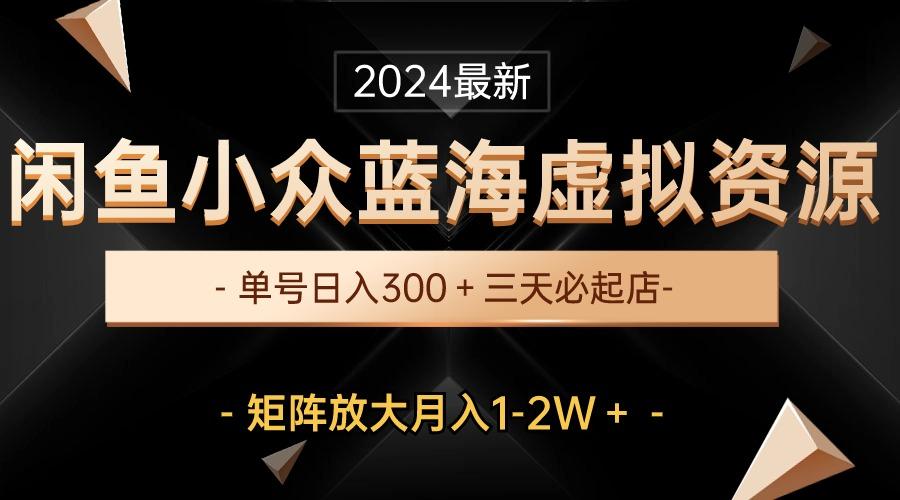 最新闲鱼小众蓝海虚拟资源，单号日入300＋，三天必起店，矩阵放大月入1-2W-跃知万川