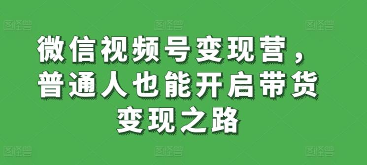 微信视频号变现营，普通人也能开启带货变现之路-跃知万川