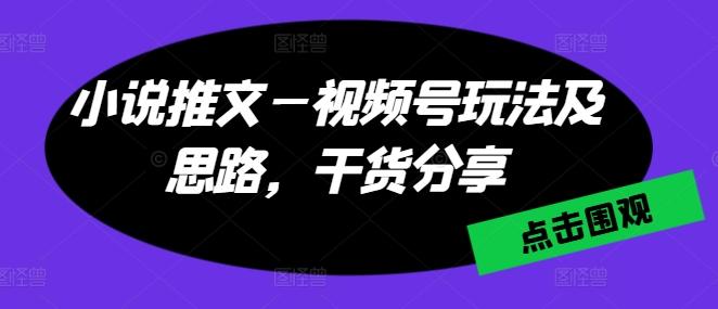 小说推文—视频号玩法及思路，干货分享-跃知万川