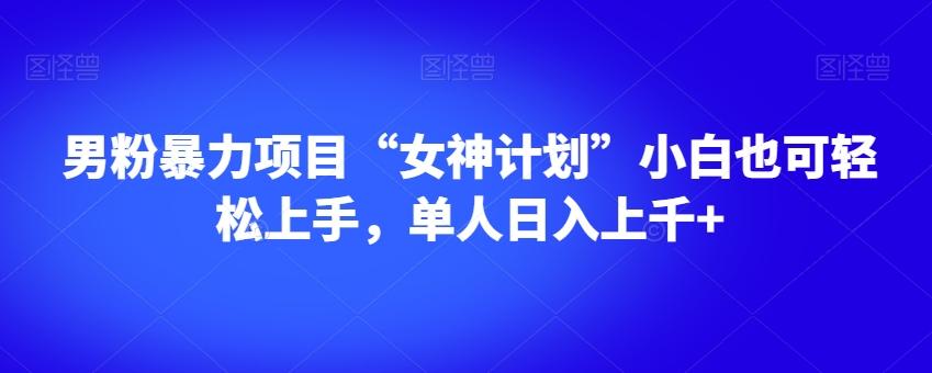 男粉暴力项目“女神计划”小白也可轻松上手，单人日入上千+【揭秘】-跃知万川