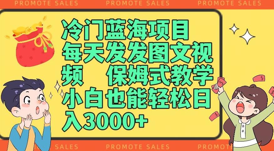 冷门蓝海项目，每天发发图文视频，保姆式教学，小白也能轻松日入3000+-跃知万川