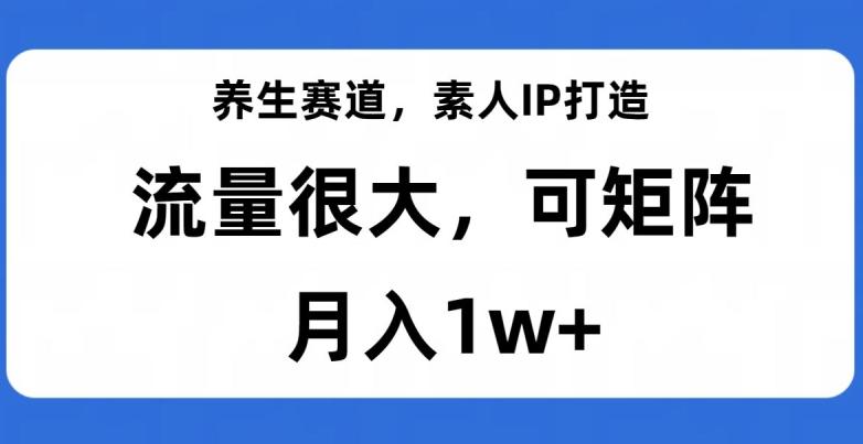 养生赛道，素人IP打造，流量很大，可矩阵，月入1w+【揭秘】-跃知万川