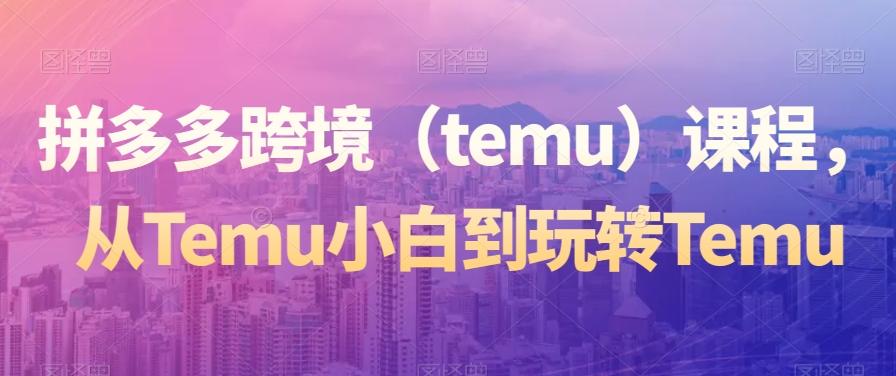 拼多多跨境（temu）课程，从Temu小白到玩转Temu-跃知万川