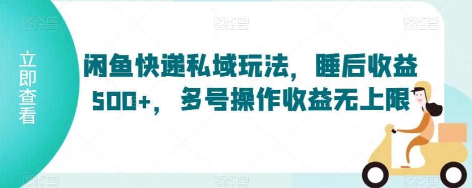 闲鱼快递私域玩法，睡后收益500+，多号操作收益无上限【揭秘】-跃知万川