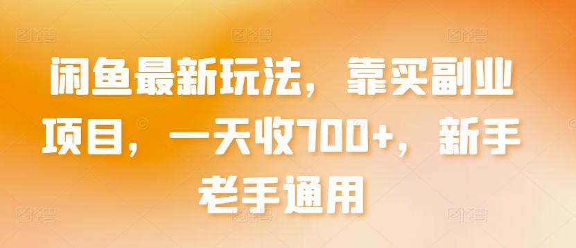 闲鱼最新玩法，靠买副业项目，一天收700+，新手老手通用【揭秘】-跃知万川