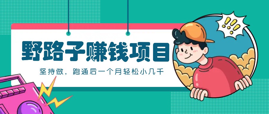 一个人就能操作的野路子赚钱项目，零成本零门槛坚持做，跑通后一个月小几千！-跃知万川
