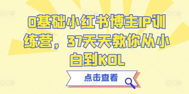 0基础小红书博主IP训练营，37天天教你从小白到KOL-跃知万川