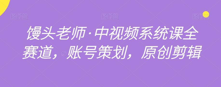 馒头老师·中视频系统课全赛道，账号策划，原创剪辑-跃知万川