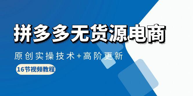 (10015期)拼多多无货源电商，原创实操技术+高阶更新(16节视频教程)-跃知万川
