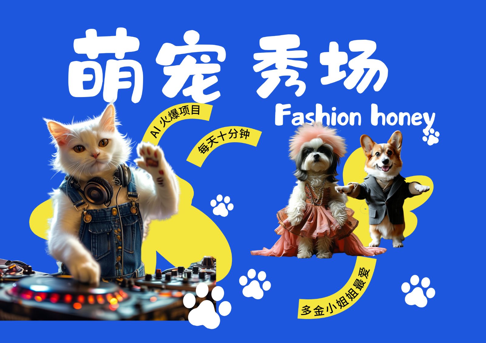 酷飒动物跳舞走秀 时尚喵FASHION汪 多金小姐姐最爱的 轻松月入破W-跃知万川