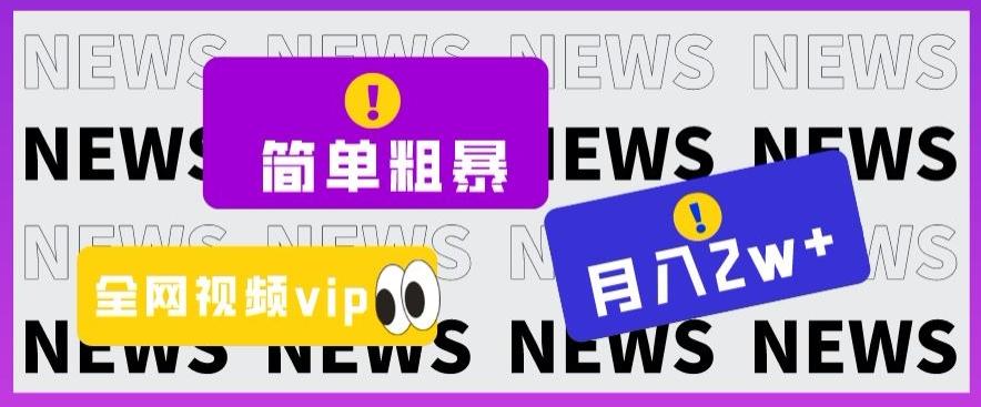 简单粗暴零成本，高回报，全网视频VIP掘金项目，月入2万＋【揭秘】-跃知万川