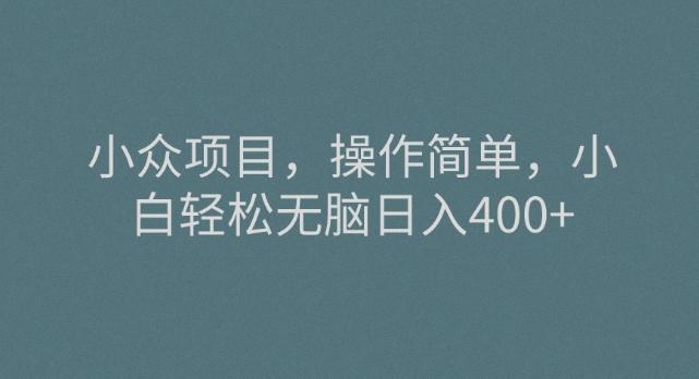 小众项目，操作简单，小白轻松无脑日入400+-跃知万川