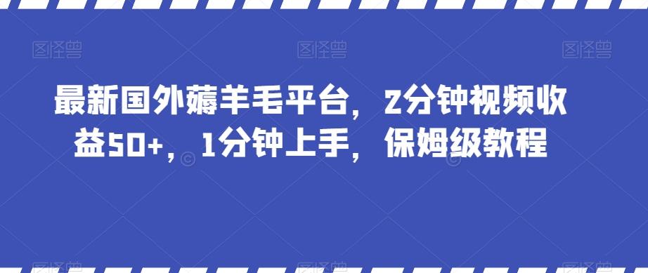 最新国外薅羊毛平台，2分钟视频收益50+，1分钟上手，保姆级教程【揭秘】-跃知万川