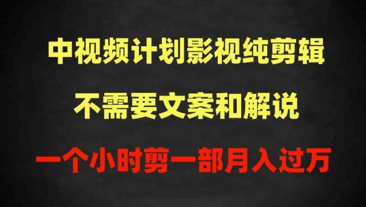 中视频计划影视纯剪辑，不需要文案和解说，一个小时剪一部，100%过原创月入过万【揭秘】-跃知万川