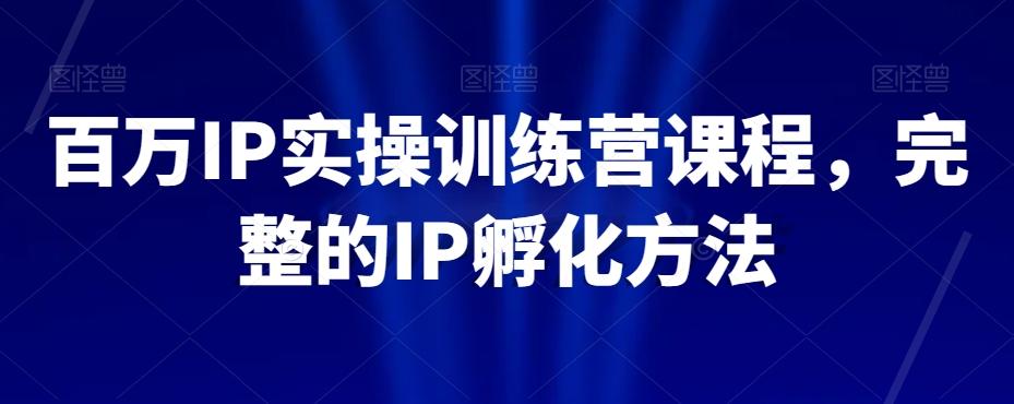 百万IP实操训练营课程，完整的IP孵化方法-跃知万川