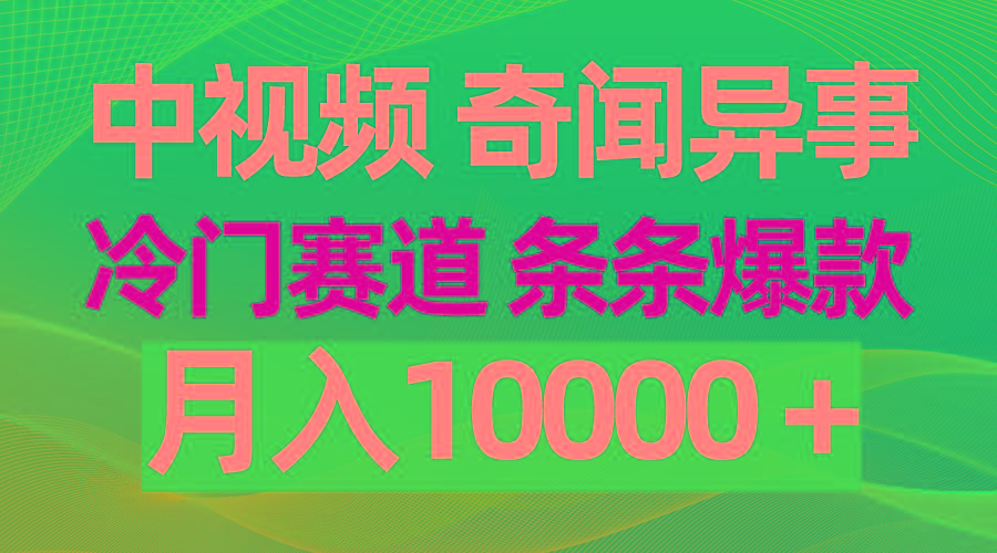 (9627期)中视频奇闻异事，冷门赛道条条爆款，月入10000＋-跃知万川