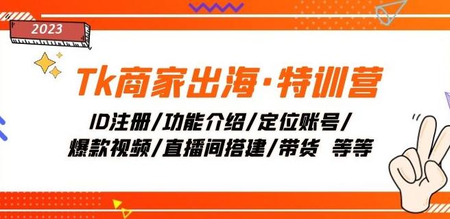 Tk商家出海·特训营：ID注册/功能介绍/定位账号/爆款视频/直播间搭建/带货-跃知万川