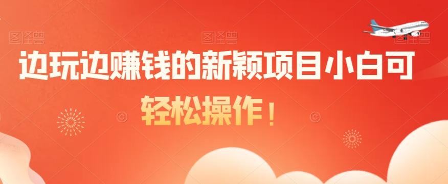 边玩边赚钱的新颖项目小白可轻松操作！-跃知万川