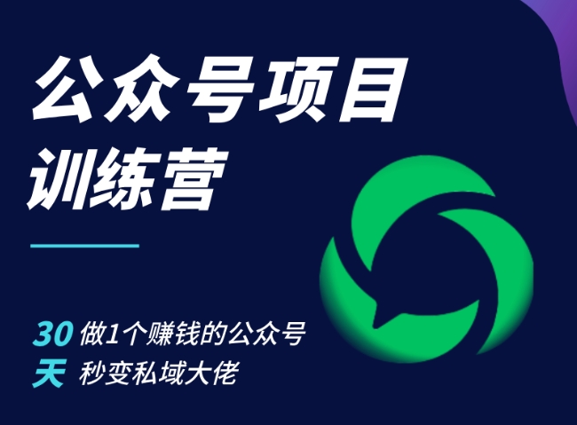 公众号项目训练营，30天做1个赚钱的公众号，秒变私域大佬-跃知万川