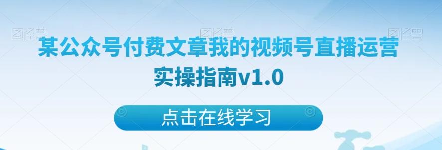 某公众号付费文章我的视频号直播运营实操指南v1.0-跃知万川