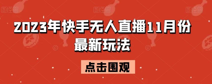 2023年快手无人直播11月份最新玩法-跃知万川